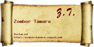 Zombor Tamara névjegykártya